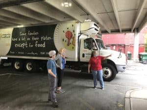 Food bank truck at the Y